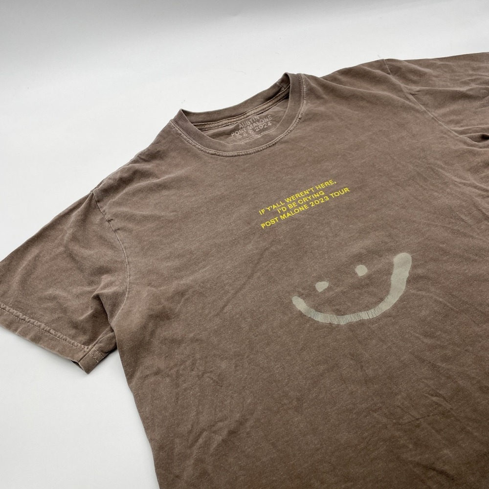 Post Malone Austin Shirt Mens Medium 2023 Tour Graphic Smiley Face‎ Music Tee